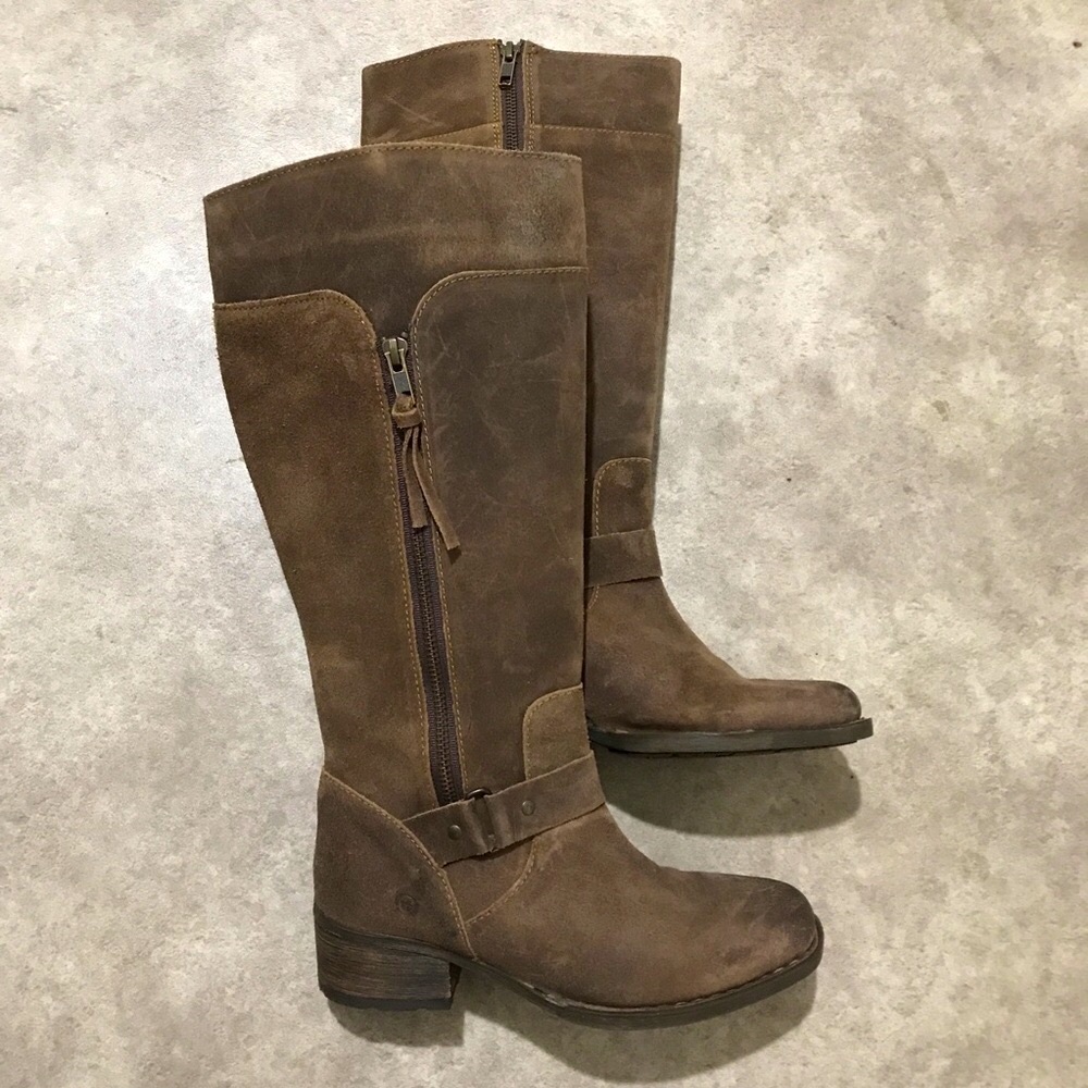 Born Braydon Knee High Buckle Leather Boots Size 6.5 (37)